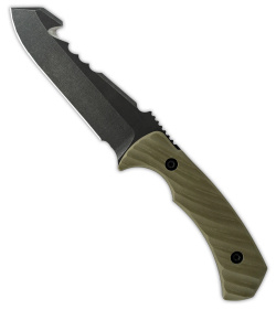 Toor Knives Egress Covert Fixed Blade Knife Green G-10 (4.875" Black)