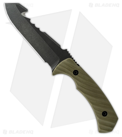 Toor Knives Egress Covert Fixed Blade Knife Green G-10 (4.875" Black)