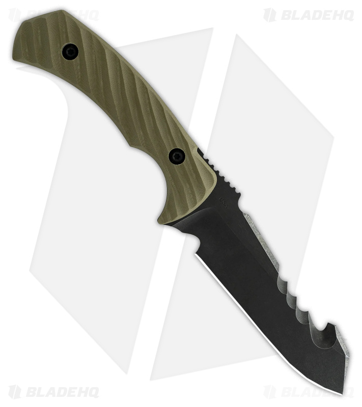 Toor Knives Egress Covert Fixed Blade Knife Green G-10 (4.875" Black)
