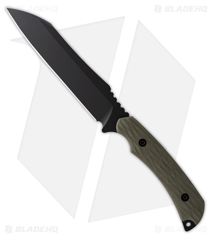 Toor Knives Fathom Fixed Blade Knife Gan Green G-10 (6.5" Black)