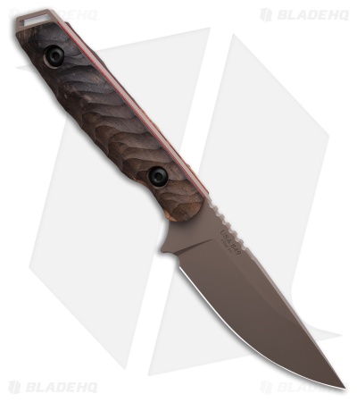 Toor Knives Field 3.0 Fixed Blade Knife Wood/Red G-10 (3.8" Canyon Drab Ebony)