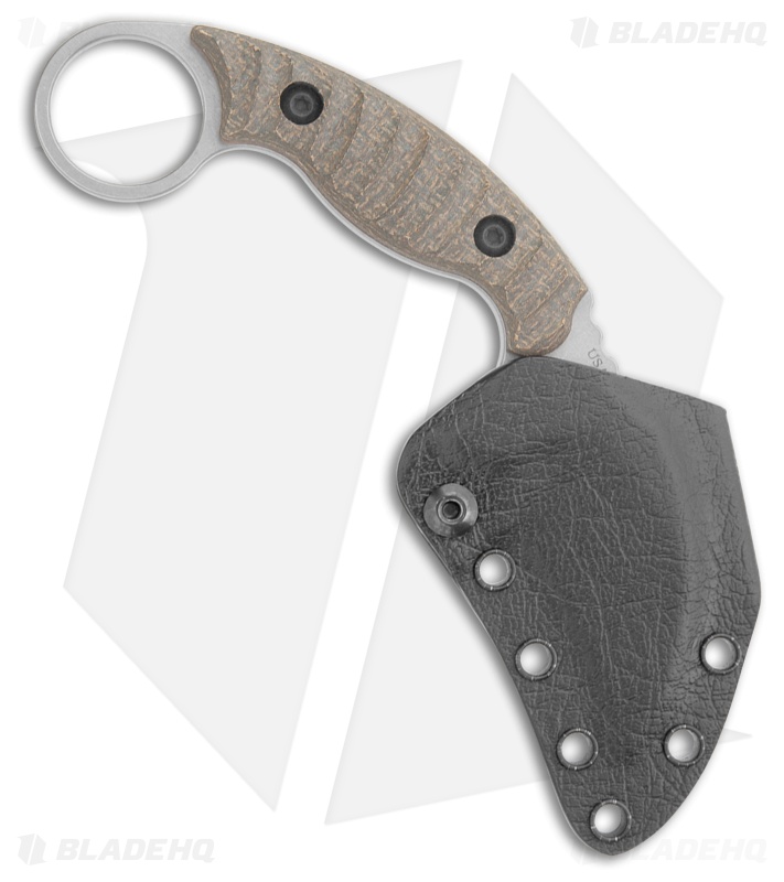 Toor Knives Karsumba R Fixed Blade Knife Burlap Micarta (3" Stonewash)