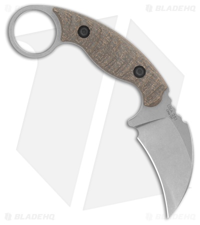 Toor Knives Karsumba R Fixed Blade Knife Burlap Micarta (3" Stonewash)