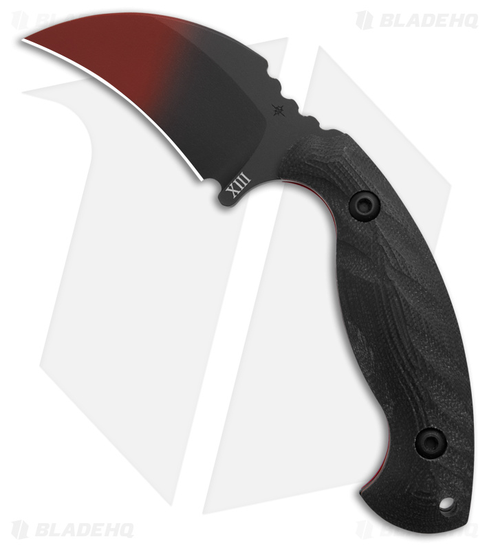 Toor Knives Karsumba Slasher Black/Red G-10 Fixed Blade Knife (3" Red/Black)