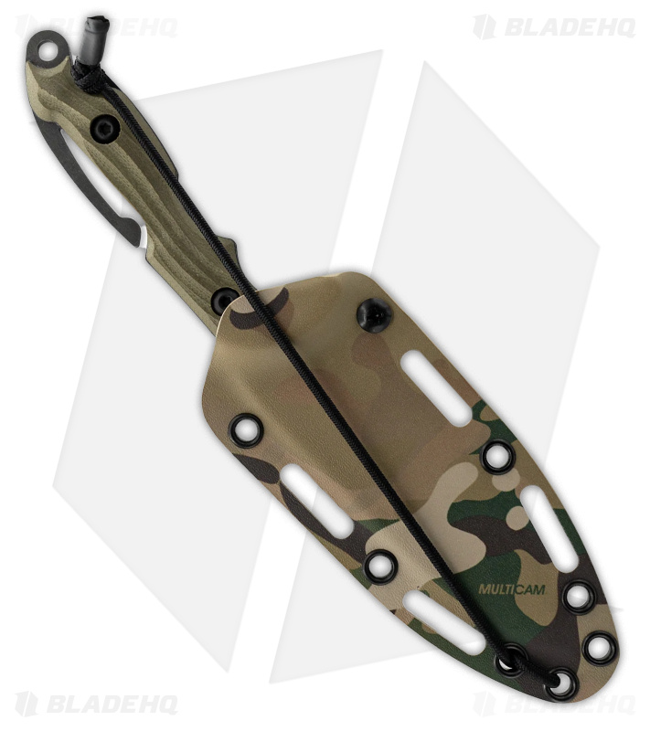 Toor Knives M.U.F. Diver Fixed Blade Knife Covert Green G-10 (4.25" Black)