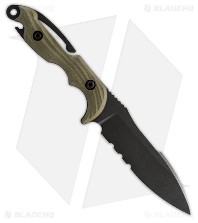 Toor Knives M.U.F. Diver Fixed Blade Knife Covert Green G-10 (4.25" Black)