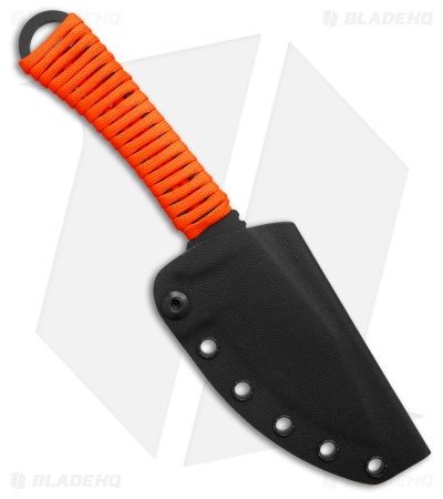 Toor Knives Merlin Fixed Blade Knife Blaze Orange Paracord (3.75" Black)