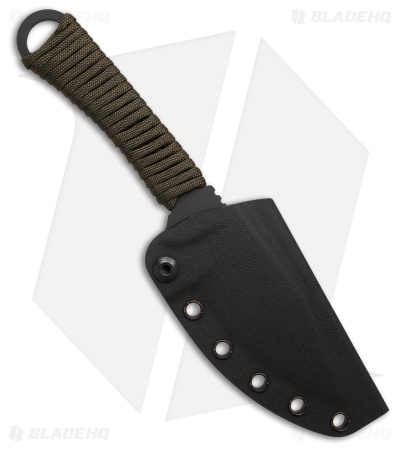 Toor Knives Merlin Fixed Blade Knife Woodland Paracord (3.75" Black)