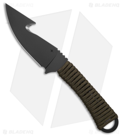 Toor Knives Merlin Fixed Blade Knife Woodland Paracord (3.75" Black)