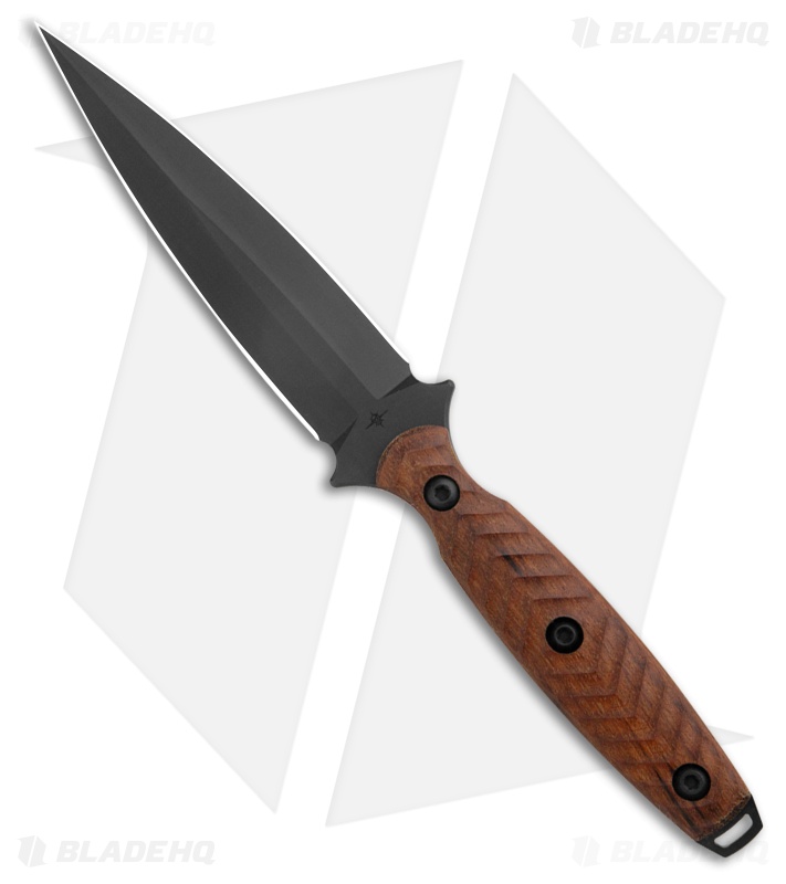 Toor Knives Specter Dagger Fixed Blade Knife Granadillo (4.75" Black)