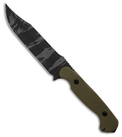 Toor Knives Valor Tropic Thunder Fixed Blade Knife Jungle Green G-10 (5.4" Camo)