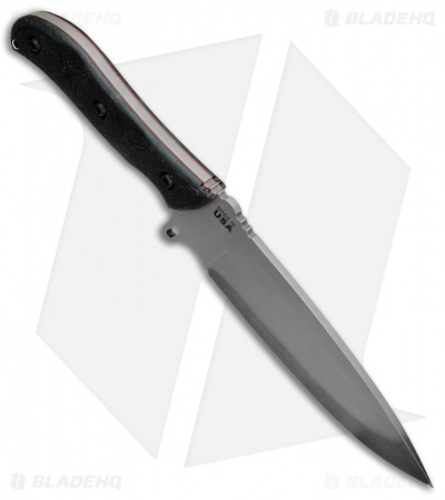 TOPS Knives Silent Hero Fixed Blade Knife Black Smooth Micarta (6.5" Gray)
