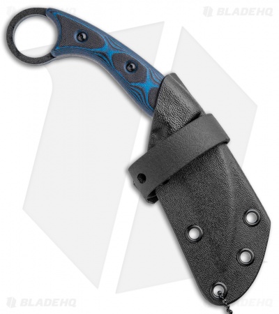 TOPS Knives Devil's Claw 2 Fixed Blade Knife Blue/Black G-10 (3.13" Black) 