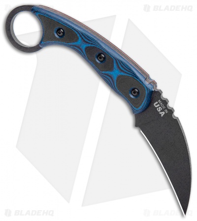 TOPS Knives Devil's Claw 2 Fixed Blade Knife Blue/Black G-10 (3.13" Black) 