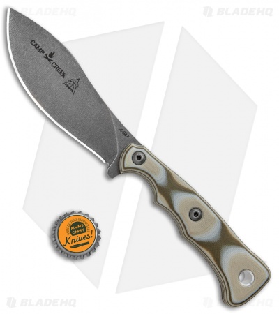 TOPS Knives Camp Creek Fixed Blade Knife Camo G-10 (4.3" Tumbled)