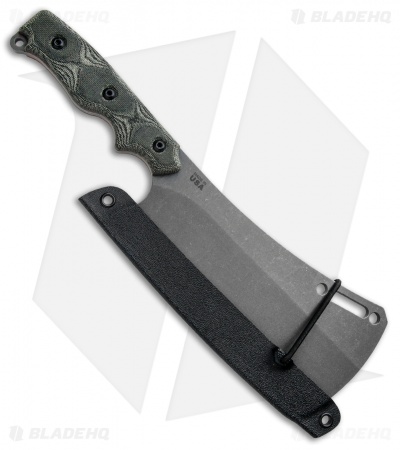 TOPS Knives El Chappo Cleaver Fixed Blade Knife Black Micarta (6" Acid SW)