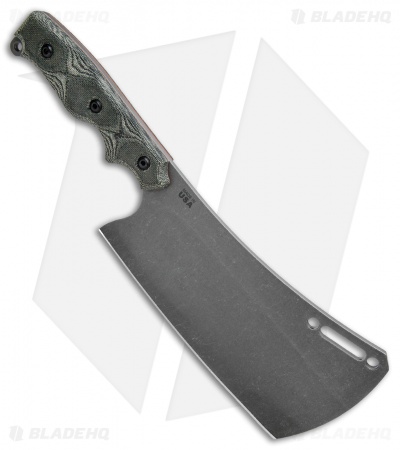 TOPS Knives El Chappo Cleaver Fixed Blade Knife Black Micarta (6" Acid SW)