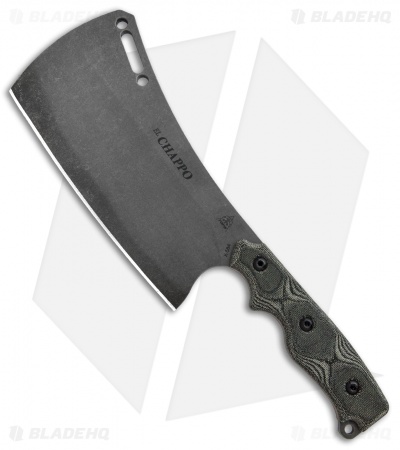 TOPS Knives El Chappo Cleaver Fixed Blade Knife Black Micarta (6" Acid SW)