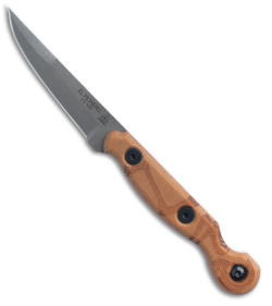 TOPS Knives El Pionero Fixed Blade Knife Tan Canvas Micarta (3.3&quot; Stonewash) | 191400