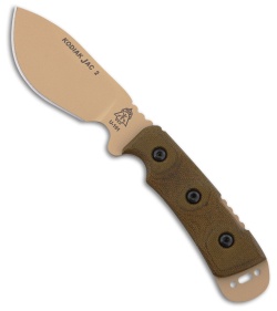 TOP Knives Kodiak Jac 2 Fixed Blade Knife Green Micarta (4.25" Tan) JAC-02