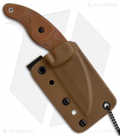 TOPS Knives Little Bugger Fixed Blade Knife Tan Canvas Micarta (2.3" Tumbled)