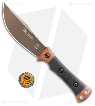 TOPS Knives Marble's Woodcraft Fixed Blade Knife Black Micarta (4.4" Bronze)