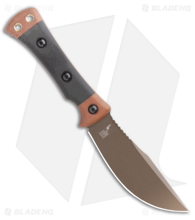 TOPS Knives Marble's Woodcraft Fixed Blade Knife Black Micarta (4.4" Bronze)