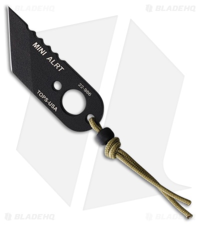 TOPS Knives Mini ALRT Neck Knife Black 1095 Steel (1.25" Black)