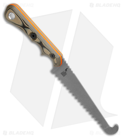 TOPS Knives Muley Saw w/ Gut Hook Fixed Blade Knife G-10 (4.5" SW) MSAW-01