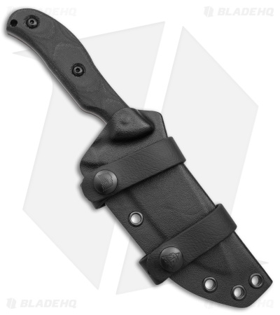 TOPS Knives Silent Hero 4 Fixed Blade Knife Black Smooth Micarta (4.25" Black)