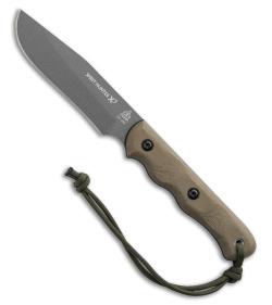 TOPS Knives Spirit Hunter X3 Fixed Blade Knife Canvas Micarta (4.75" Gray)