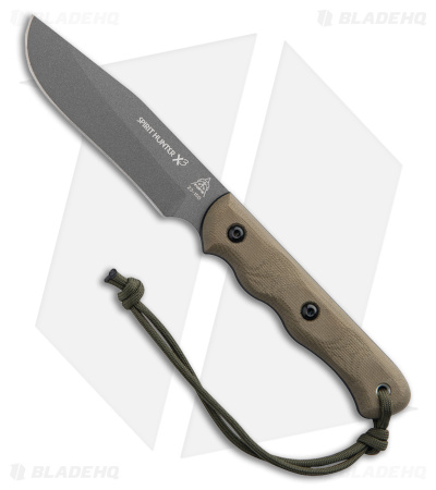 TOPS Knives Spirit Hunter X3 Fixed Blade Knife Canvas Micarta (4.75" Gray)