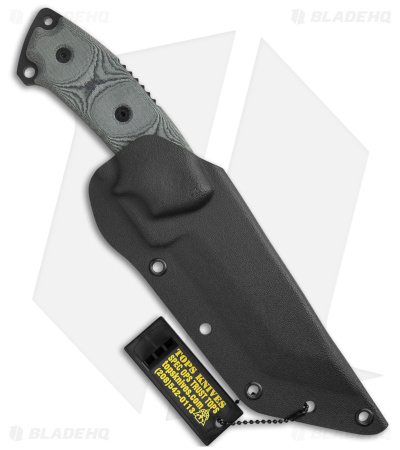 TOPS Knives Steel Eagle 105D Tanto Fixed Blade Knife + Saw (5.1" Black)