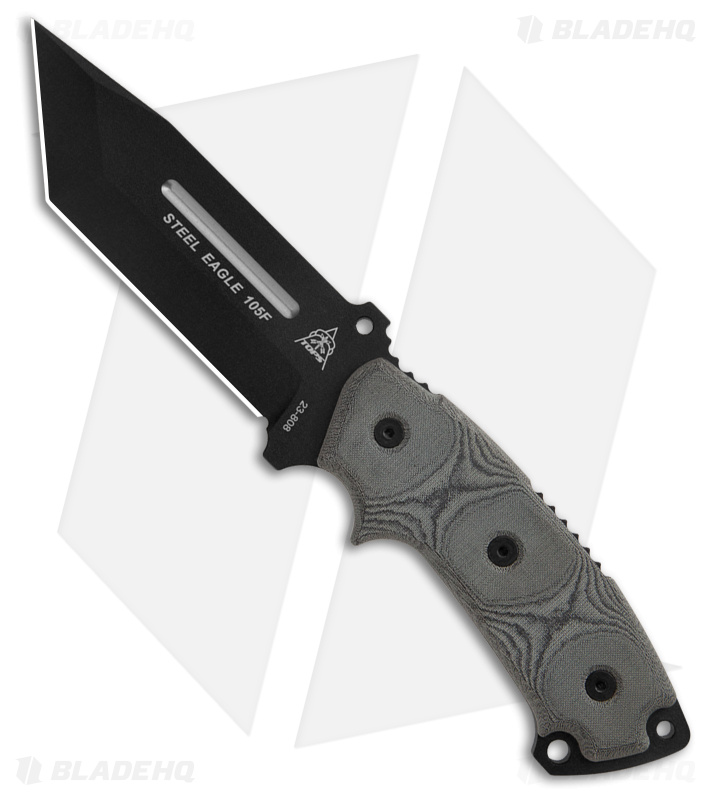 TOPS Knives Steel Eagle 105F Tanto Fixed Blade Knife Micarta (5.1" Black)