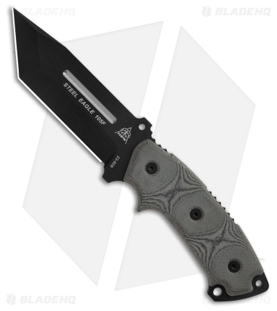TOPS Knives Steel Eagle 105F Tanto Fixed Blade Knife Micarta (5.1" Black)