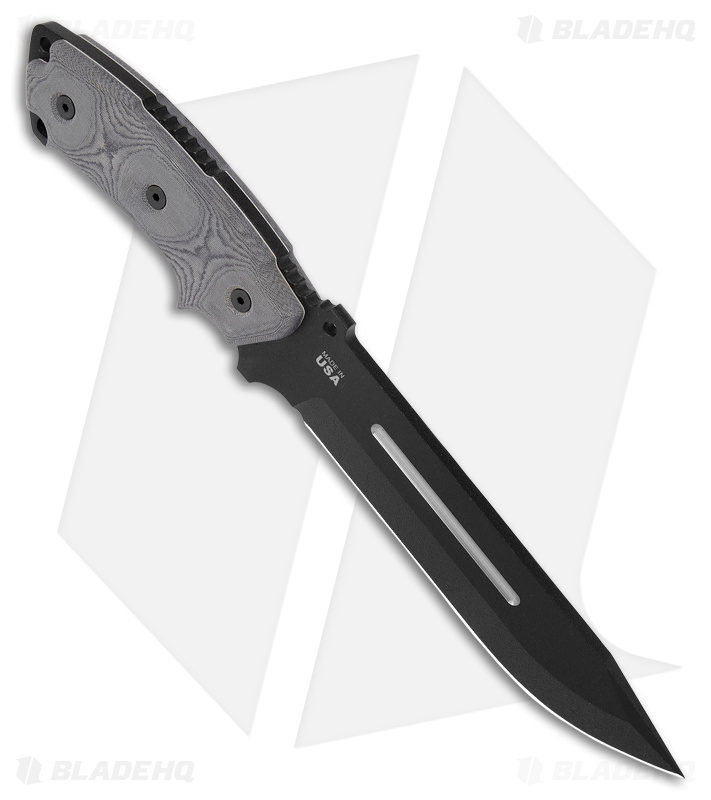 TOPS Knives Steel Eagle Large 107E Fixed Blade Knife (7" Black Plain)