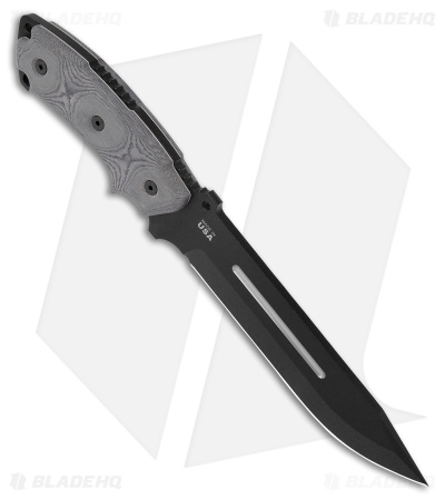 TOPS Knives Steel Eagle Large 107E Fixed Blade Knife (7" Black Plain)