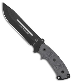 TOPS Knives Steel Eagle Large 107E Fixed Blade Knife (7" Black Plain)