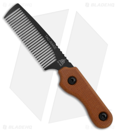 TOPS Knives Tac-Rake Comb Brown Micarta w/ Leather Sheath (Black)