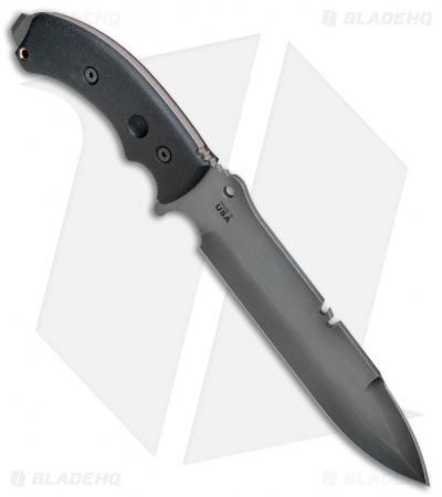 TOPS Knives Tahoma D/E Field Knife Black Canvas Micarta (8.3" Gray) TAHO-BC