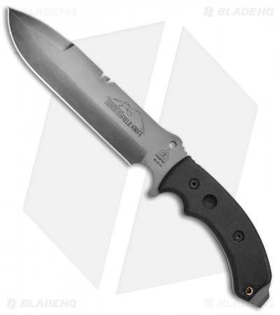 TOPS Knives Tahoma D/E Field Knife Black Canvas Micarta (8.3" Gray) TAHO-BC