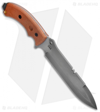 TOPS Knives Tahoma S/E Field Knife Tan Canvas Micarta (8.3" Gray) TAHO-02