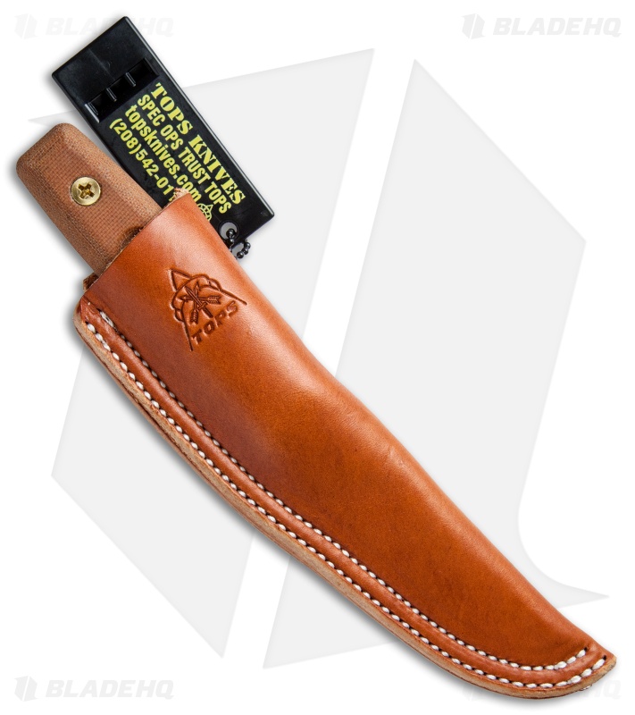 TOPS Knives Tanimboca Puukko Knife Tan Canvas Micarta (3.6