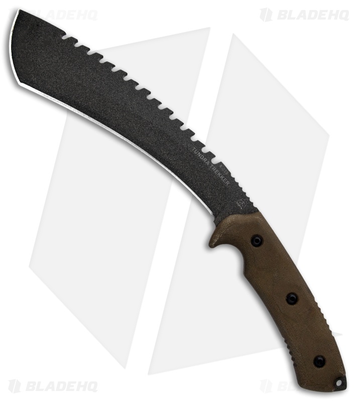 TOPS Knives Tundra Trekker Fixed Blade Tan Canvas Micarta (5.75" Tactical Stone)