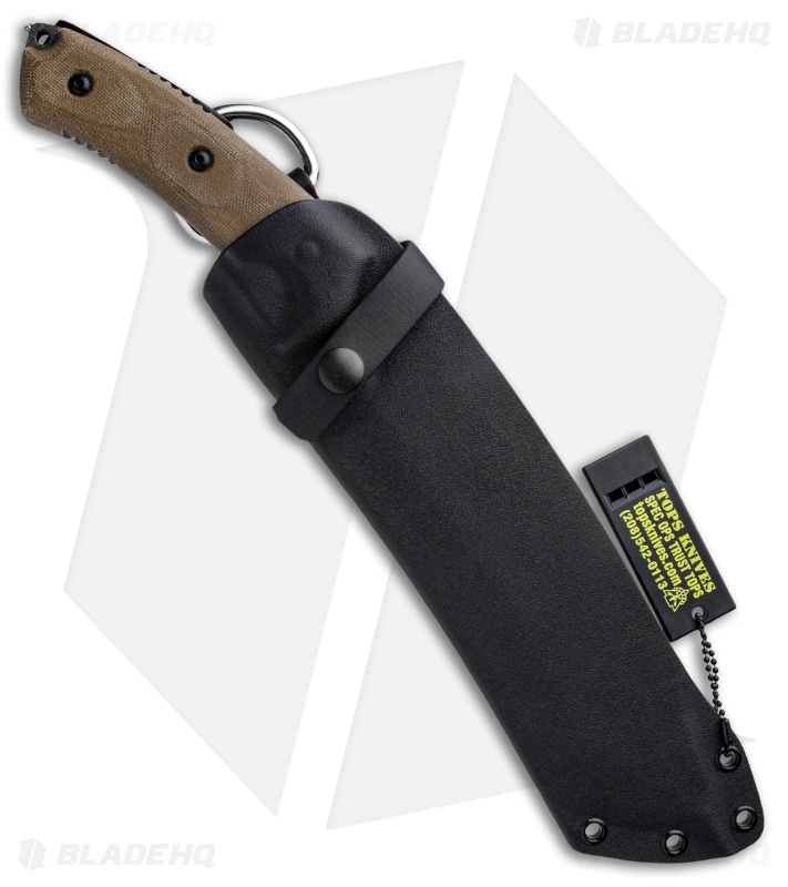 tattaka★ TOPS Knives Tundra Trekker | Fixed Blade | Tan Canvas Micarta