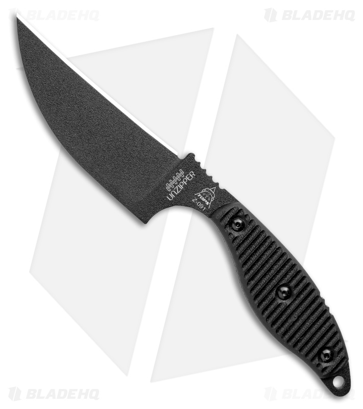 TOPS Knives Unzipper Fixed Blade Knife Black G-10 UNZ-01 - Blade HQ