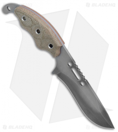 TOPS Knives  Wind Runner SRE Fixed Blade Combo Green Micarta (Black River Wash)
