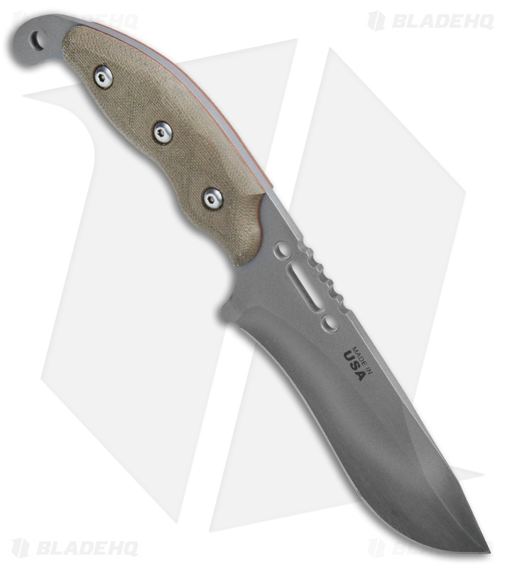 TOPS Knives  Wind Runner SRE Fixed Blade Combo Green Micarta (Black River Wash)