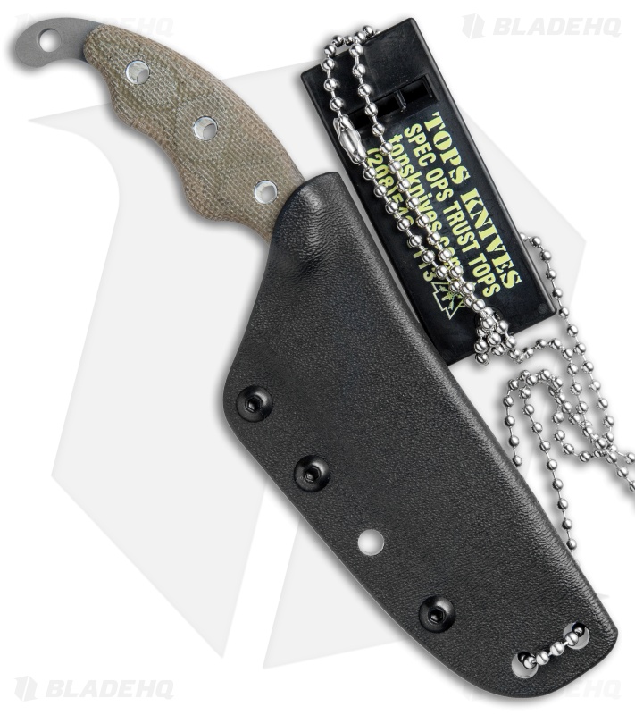 TOPS Knives Wind Runner SRE Fixed Blade Green Micarta (3" Black River Wash)
