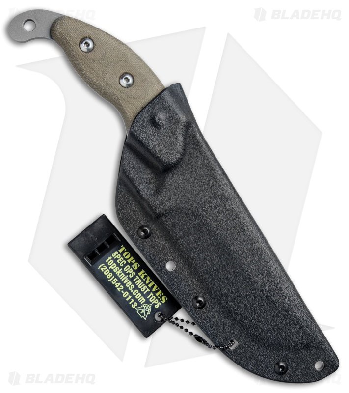TOPS Knives Wind Runner XL SRE Fixed Blade Green Micarta (5.2" Black River Wash)